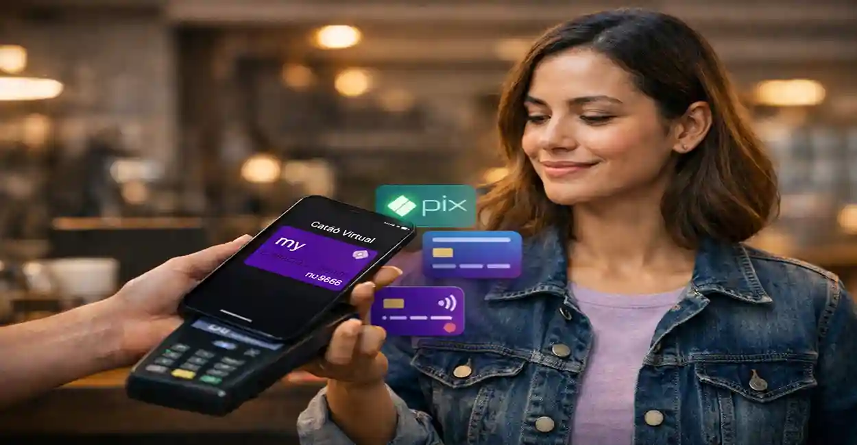 fim do cartão físico Nubank pagamento por aproximação com cartão virtual no celular